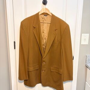 Bill Blass 100% Cashmere Camel Blazer 46R